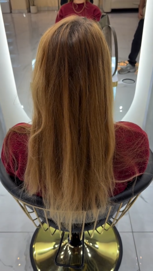 Balayage Kupfer-Rot Vorher Salon Palmira Graz